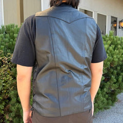 Open Road Men's 10 Pocket Leather Vest | Genuine Cowhide Vest-2