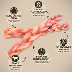 12 Inch Jumbo Braided Bully Stick-3