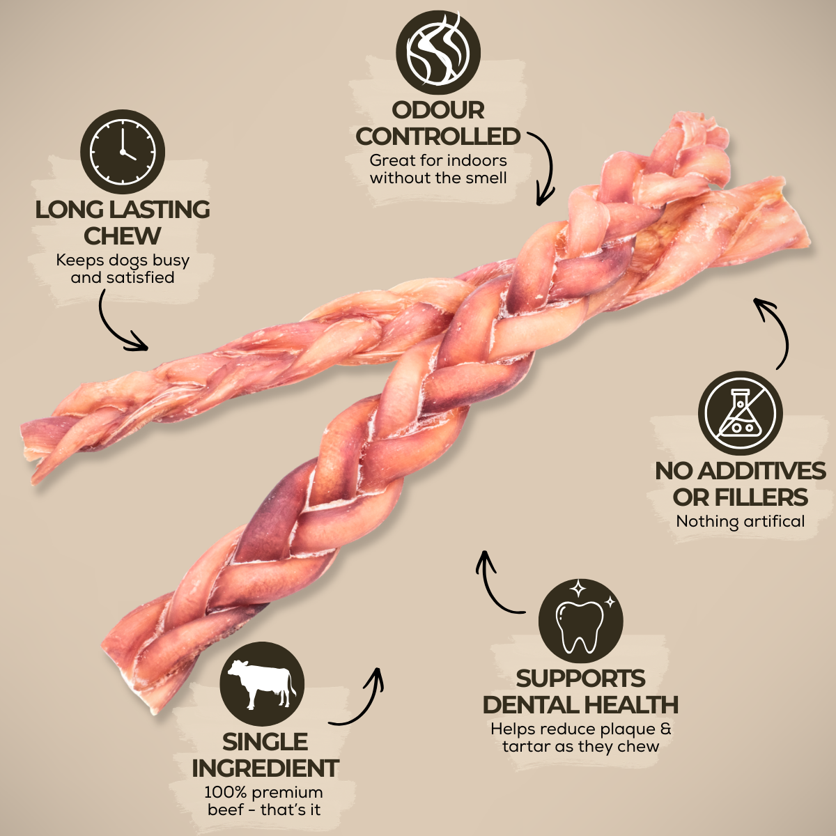 12 Inch Standard Braided Bully Stick-3