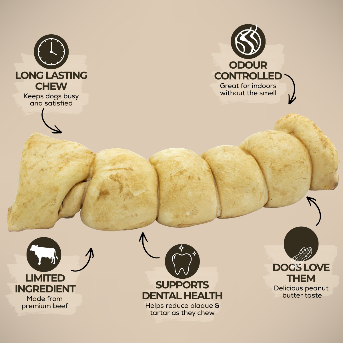 10-12 Inch Peanut Butter Cheek Roll-3