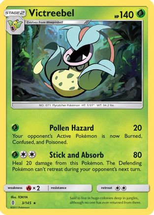 Victreebel 3/145 - SM  Guardians Rising Reverse Holofoil-1