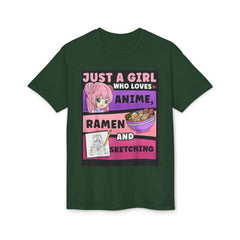 "Just a Girl Who Loves Anime Ramen and Sketching" T-Shirt-8