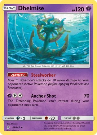 Dhelmise 59/145 - SM  Guardians Rising Reverse Holofoil-1