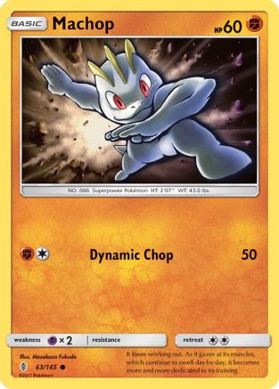 Machop (63) 63/145 - SM  Guardians Rising Reverse Holofoil-1
