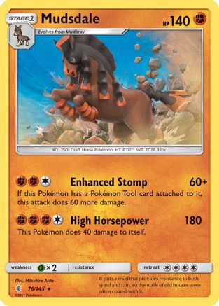 Mudsdale 76/145 - SM  Guardians Rising Holofoil-1