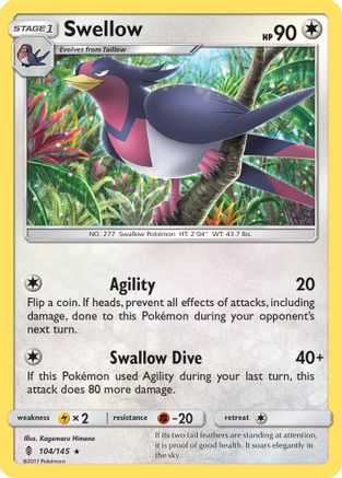 Swellow/145 - SM  Guardians Rising Reverse Holofoil
