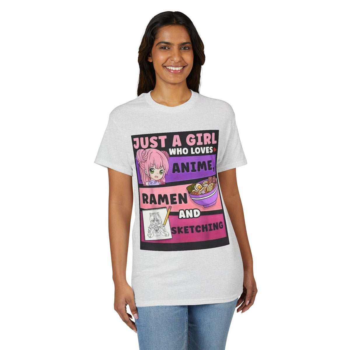 "Just a Girl Who Loves Anime Ramen and Sketching" T-Shirt-20