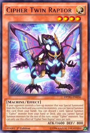 Cipher Twin Raptor (DPDG-EN036) - Duelist Pack: Dimensional Guardians 1st Edition-1