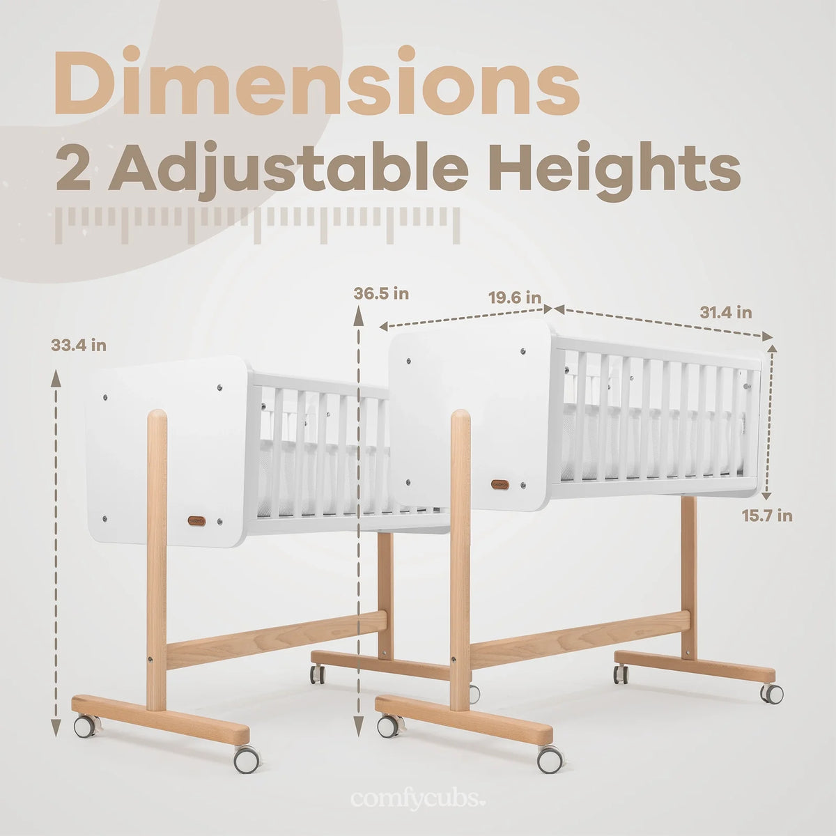 Wooden Bedside Bassinet Sleeper | Comfy Cubs-2