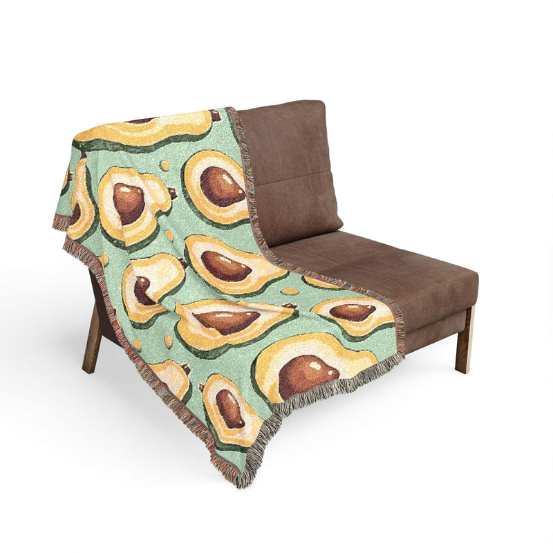 Avocado Pattern Woven Blanket – Cozy Decorative Throw for Kitchen, Living Room & Gifts-7