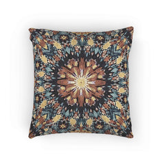 Geometric Mandala Woven Pillow | Boho Mosaic Throw Pillow-1