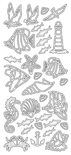 Peel-Off Stickers - Fish/Sealife/Shells-1