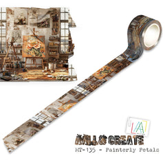 AALL and Create - Rouleau de Masking Tape 25 mm x 10 m - Painterly Petals (Superposition !)-1