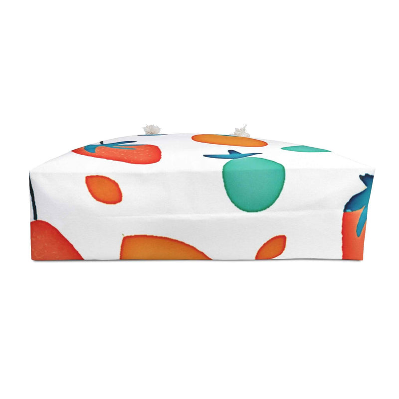 Bright Fruit Pattern Weekender Bag | Strawberries Oranges Cherries, Large Tote Bag-6