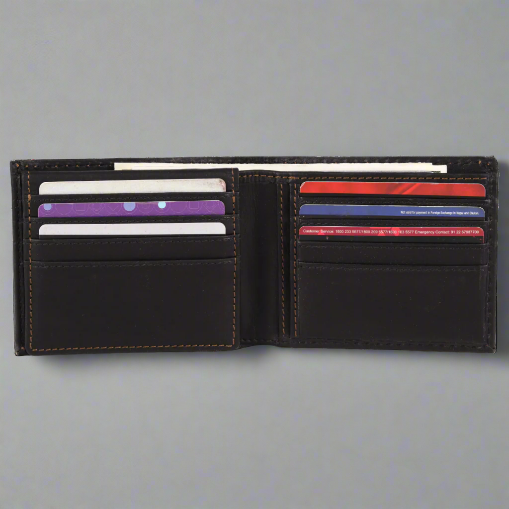 MET Men's Bifold Flip Up RFID Leather Wallet-2