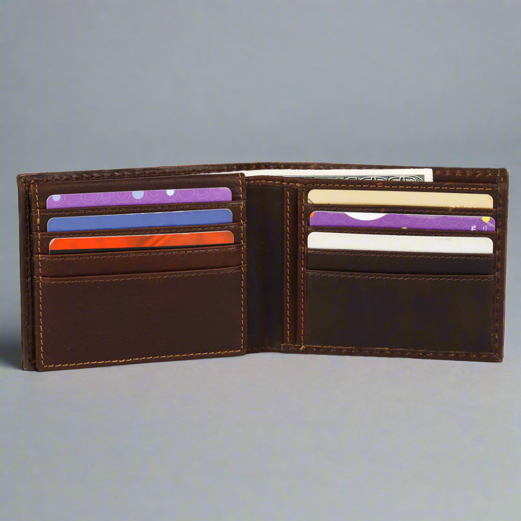MET Men's Bifold Flip Up RFID Leather Wallet-5