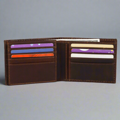 MET Men's Bifold Flip Up RFID Leather Wallet-5