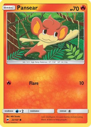 Pansear 22/147 - SM  Burning Shadows Reverse Holofoil-1