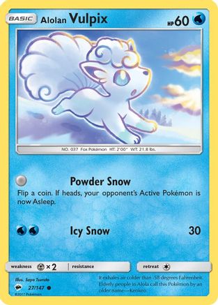 Alolan Vulpix 27/147 - SM  Burning Shadows Reverse Holofoil-1
