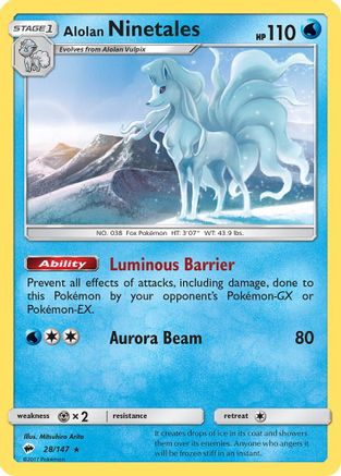 Alolan Ninetales 28/147 - SM  Burning Shadows Reverse Holofoil-1