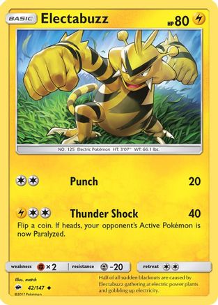 Electabuzz/147 - SM  Burning Shadows Reverse Holofoil-1