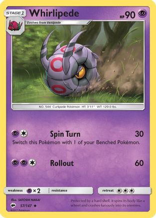Whirlipede 57/147 - SM  Burning Shadows-1