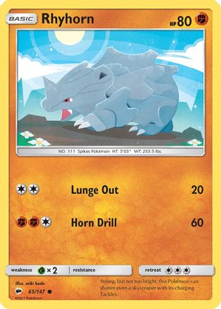 Rhyhorn 65/147 - SM  Burning Shadows Reverse Holofoil-1