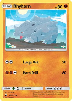Rhyhorn 65/147 - SM  Burning Shadows Reverse Holofoil-1