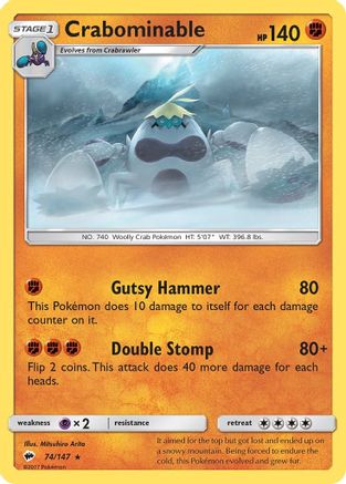 Crabominable/147 - SM  Burning Shadows Reverse Holofoil-1