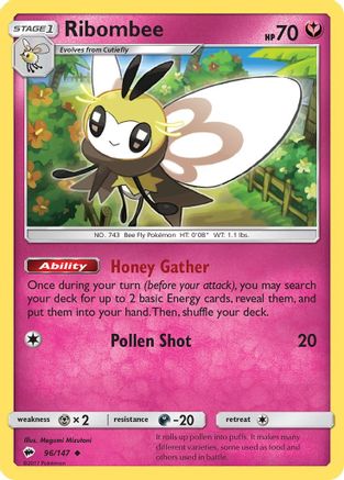 Ribombee 96/147 - SM  Burning Shadows Reverse Holofoil