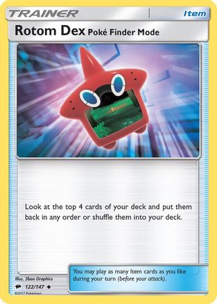 Rotom Dex Poke Finder Mode 122/147 - SM  Burning Shadows-1