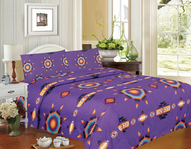 Purple Super Soft Queen Sheet Set – Starburst Design-1