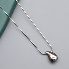 Drop Stainless Steel Necklace Pendants With Long Chain-3