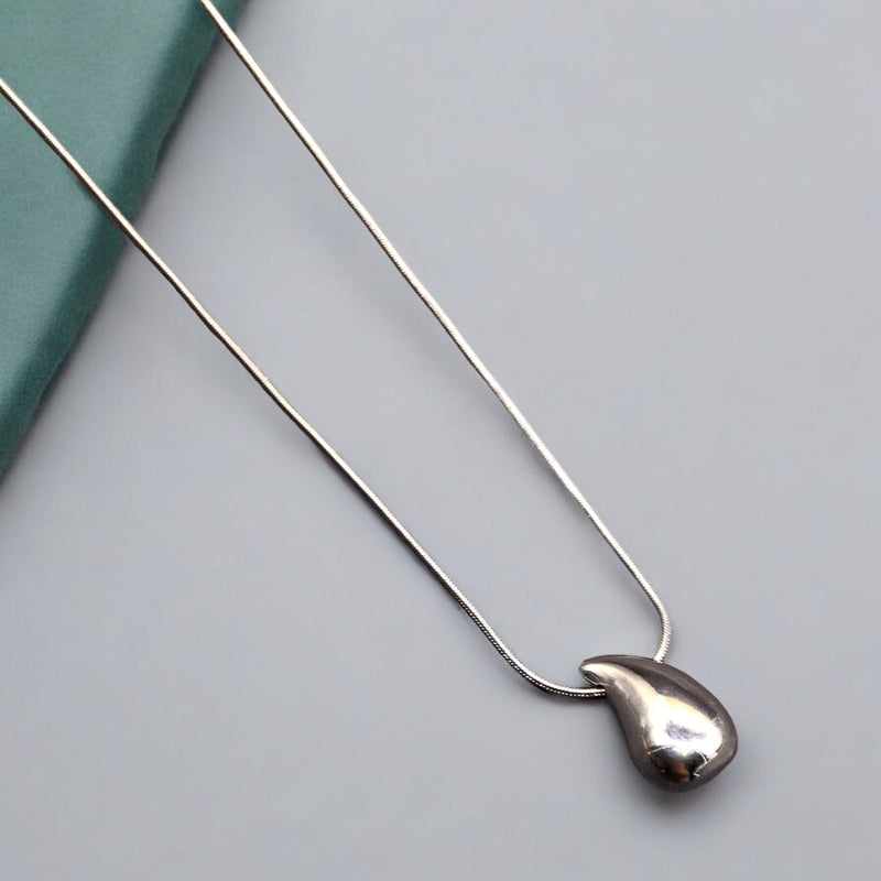 Drop Stainless Steel Necklace Pendants With Long Chain-3