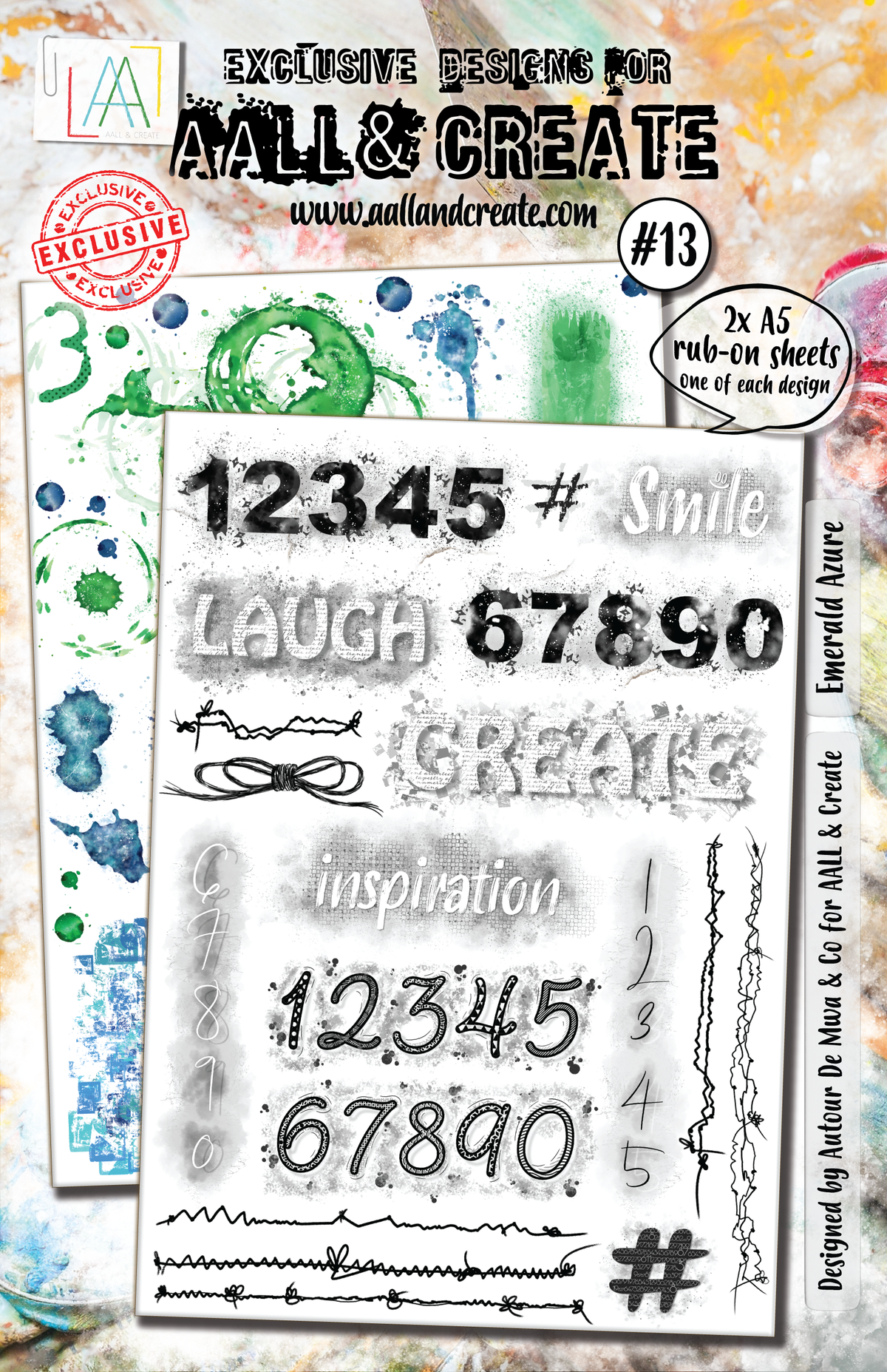 AALL and Create - A5 Rub-Ons - Emerald Azure-1