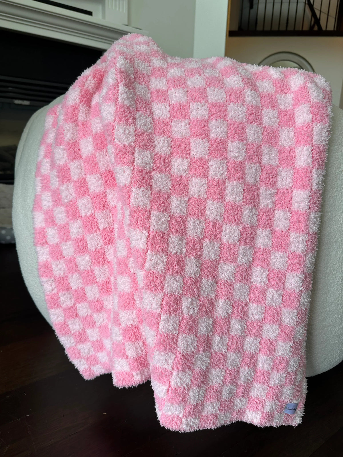 Cotton Candy Check Print Toddler Blanket-6