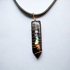 Natural Sword Chakra Unisex Black Pendant-2