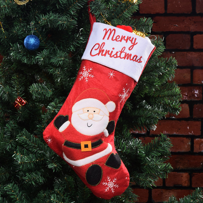 Christmas Stocking Pendant – Elk & Santa Hanging Decoration-1
