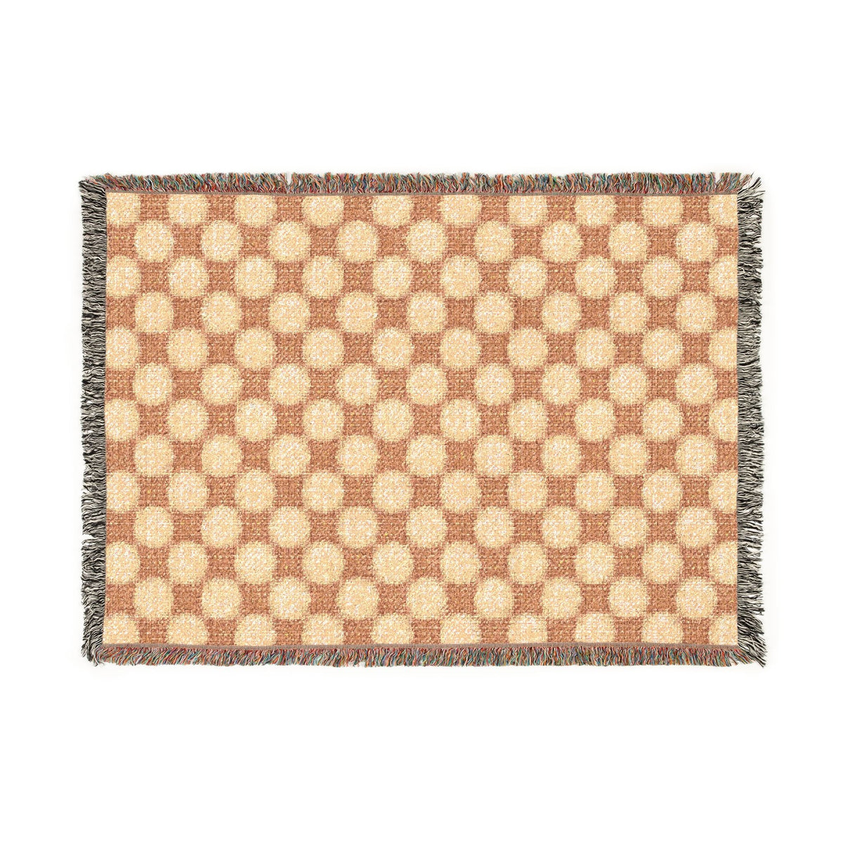 Geometric Checkered Woven Throw Blanket-2