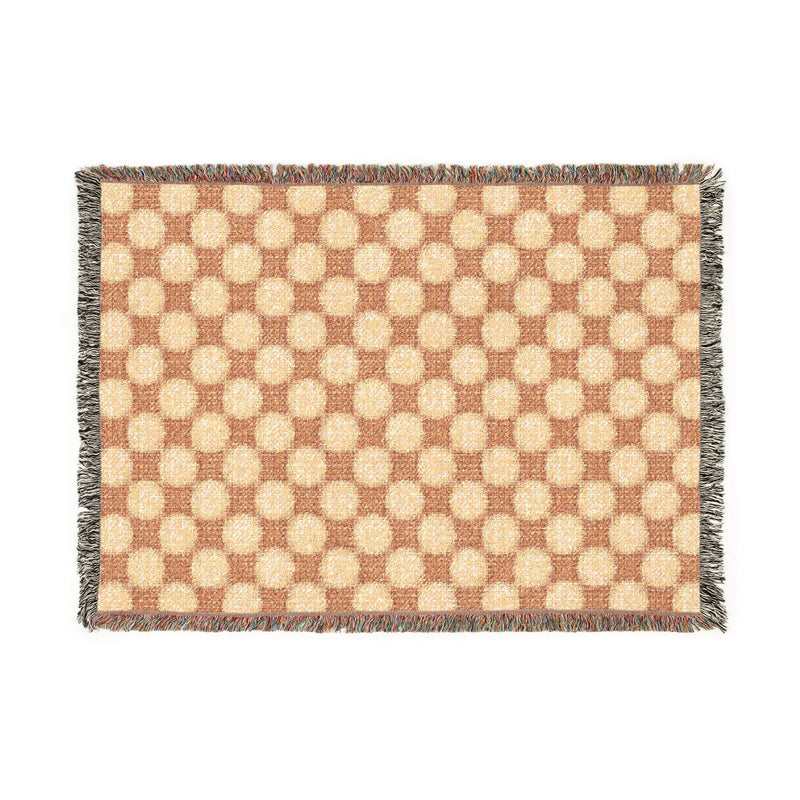 Geometric Checkered Woven Throw Blanket-2