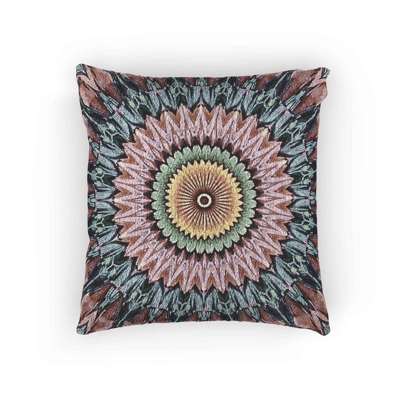 Mandala Sunburst Woven Pillow | Boho Geometric Decorative Cushion Cover-8