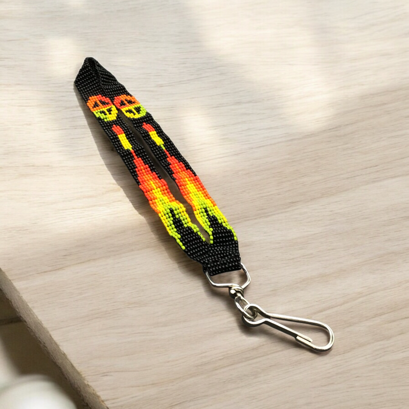 Black Native American Style Wrist Lanyard-1