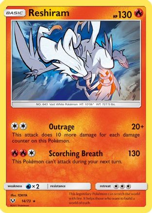 Reshiram 14/73 - Shining Legends Reverse Holofoil-1