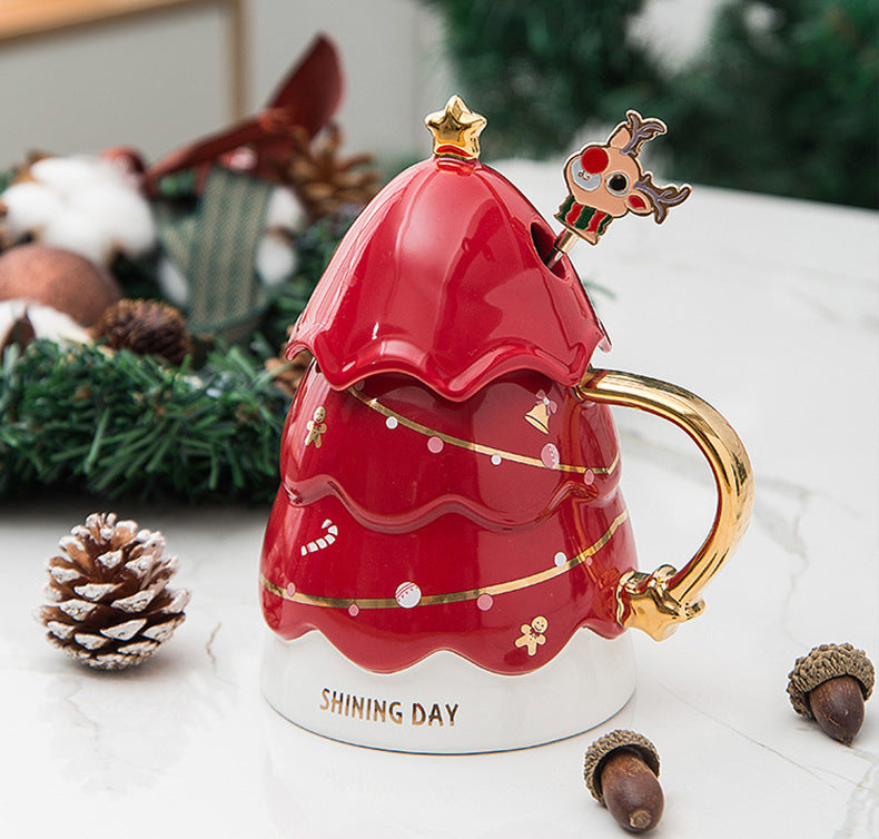 Christmas tree ceramic mug-3