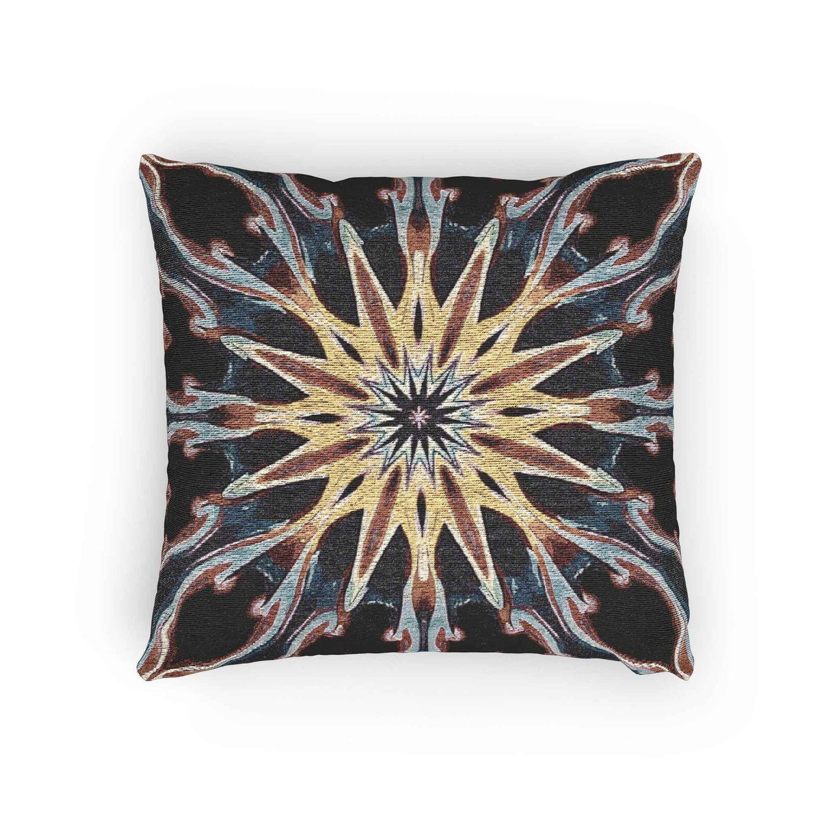 Starburst Mandala Woven Pillow | Geometric Boho Throw Cushion-9