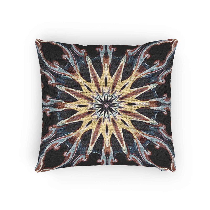 Starburst Mandala Woven Pillow | Geometric Boho Throw Cushion-9