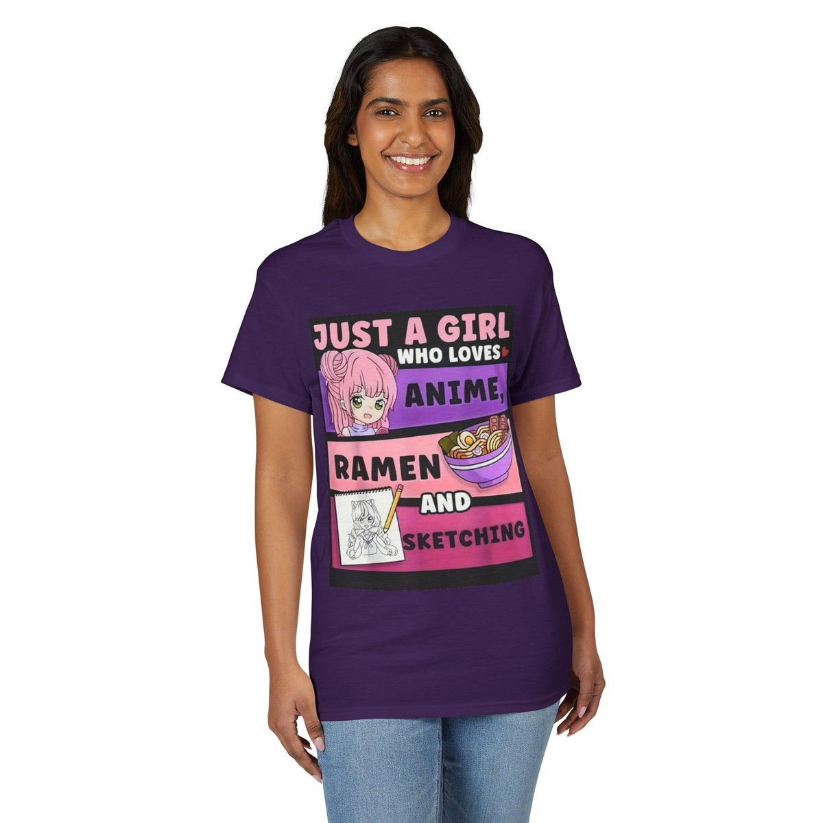 "Just a Girl Who Loves Anime Ramen and Sketching" T-Shirt-53