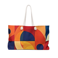Abstract Geometric Color Block Weekender Bag | Modern Tote | Large Tote Bag-1