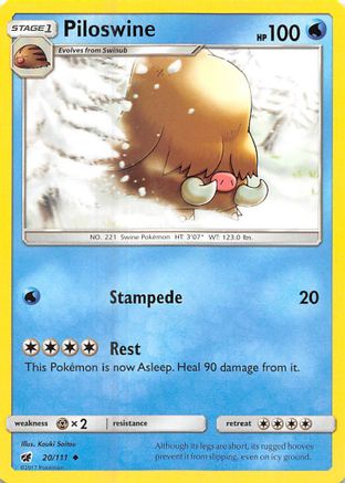 Piloswine 20/111 - SM  Crimson Invasion-1