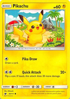 Pikachu 30/111 - SM  Crimson Invasion Reverse Holofoil-1